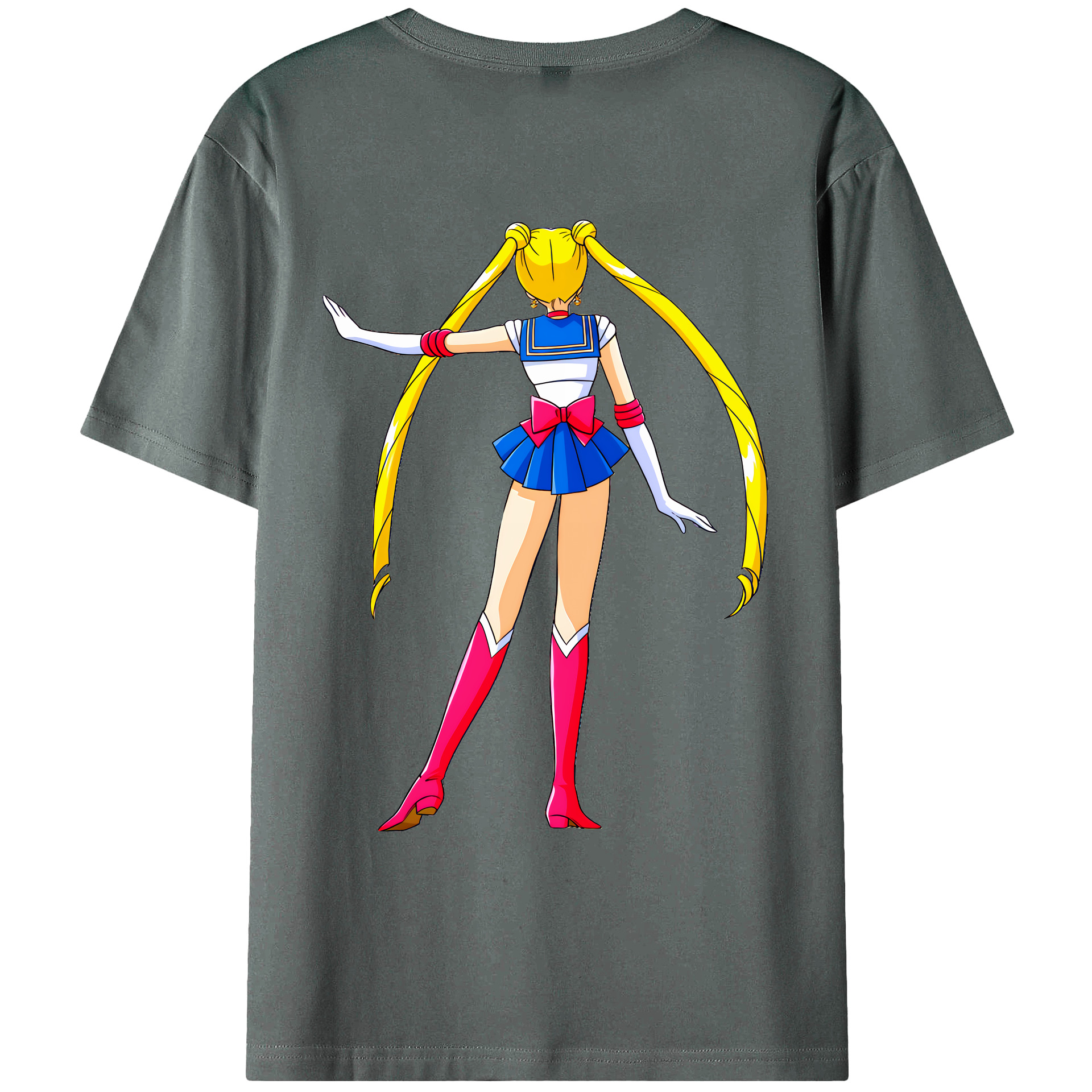 （画像用） 美少女戦士セーラームーン 月野 うさぎ つきの うさぎ Sailor Moon Tsukino Usagi 綿100％ メンズ半袖Tシャツ（バックプリント） 通気性